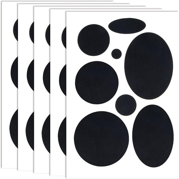 Puffer Down Jacket Repair Patch Set of 5, Black Self Adhesive Nylon Repair Patch, Tape Washable Fabric Outerwear Repair Tape for Coats Down Jackets Tents Sleeping Bags (Round)