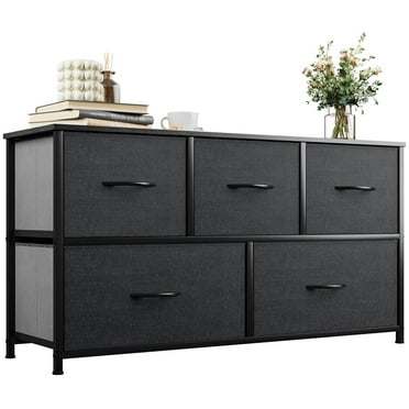 YITAHOME Dresser with 5 Drawers - Fabric Dresser, Organizer Unit for Bedroom, Living Room, Closets - Sturdy Steel Frame, Easy Pull Fabric Bins & Wooden Top