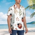 thumbnail image 2 of Lsque Watercolor Ladybug pattern Hawaiian Shirt for Men, Unisex Summer Beach Casual Short Sleeve Button Down Shirts-Medium, 2 of 9