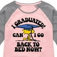 thumbnail image 3 of Peanuts - Woodstock - I Graduated! Can I Go Back to Bed Now? - Toddler & Youth Girls Raglan Graphic T-Shirt, 3 of 6