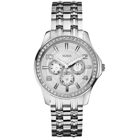 GUESS Women's Silver-Tone Polished Glamour Watch U0147L1