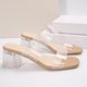 thumbnail image 5 of Vestidos de Verano de Tamaño Mayor de las Mujeres Correas de Tacón Del Dedo Del Pie Superior Transparentes para Tacones Altos Sandalias de Moda Y Cómodas, 5 of 9