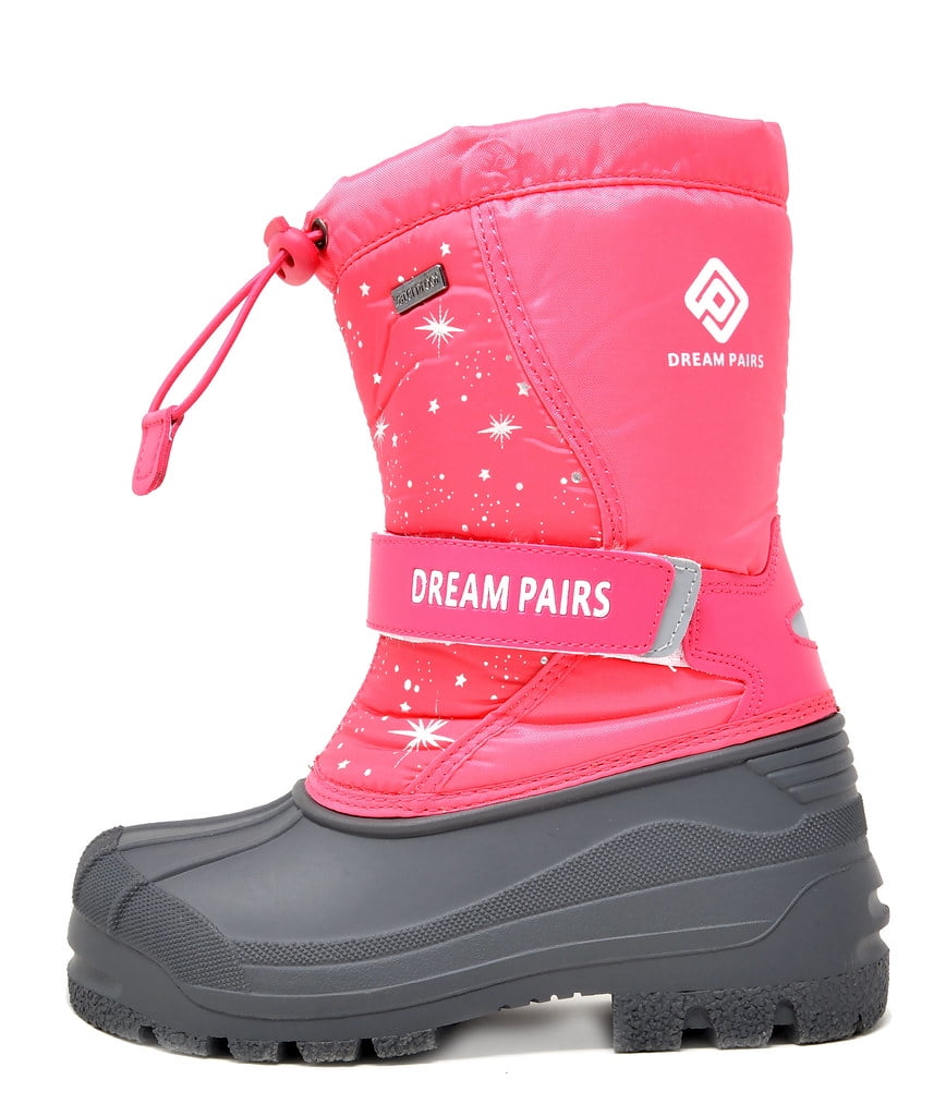 DREAM PAIRS Little Kid Ksnow Grey Multi Isulated Waterproof Snow Boots 2 M US Little Kid