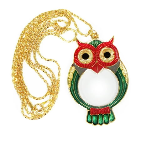 Necklace Pocket Pendant Jewelers and Hobbyists Magnifying Owl Glass Eye Loupe