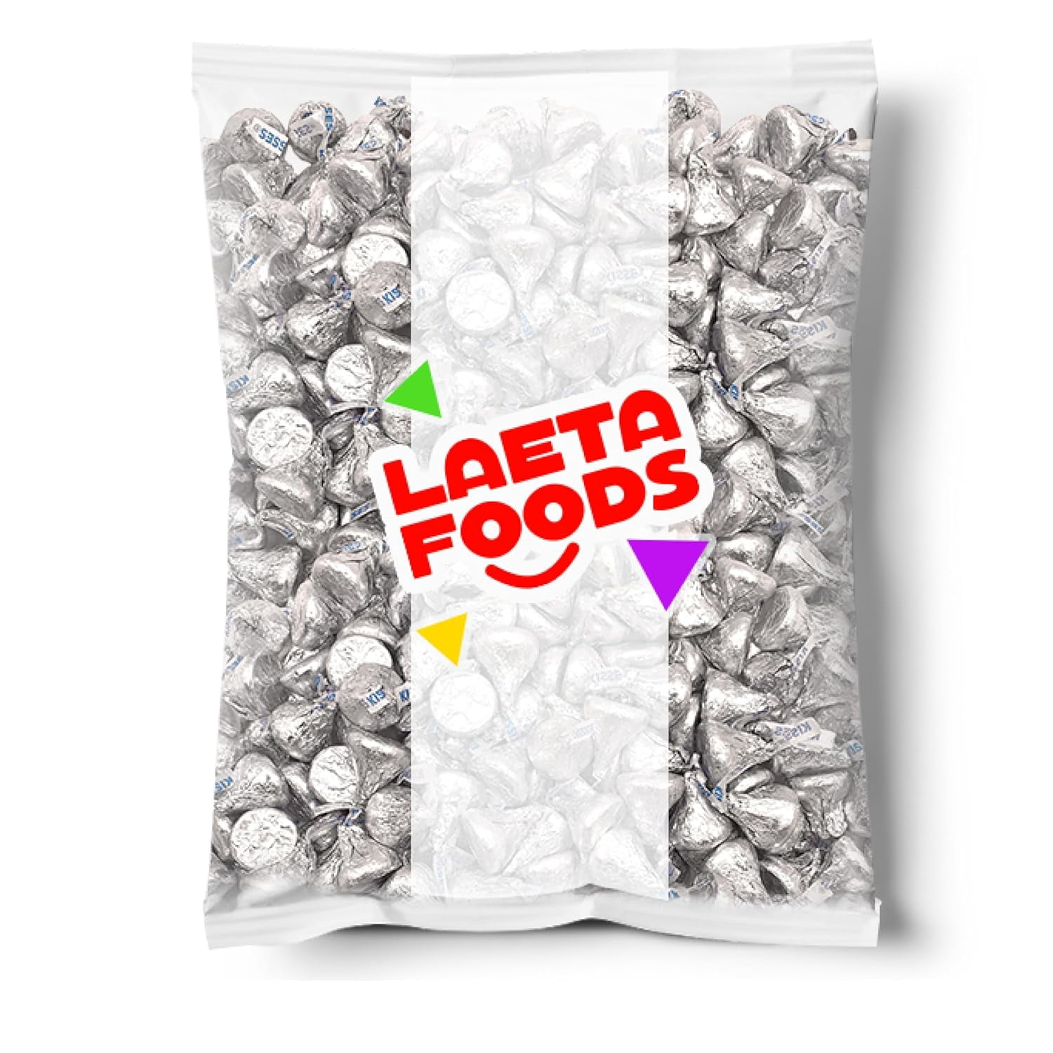 Hershey's Kisses Milk Chocolate Silver Foil Candy, Bulk 5 Pounds Bag