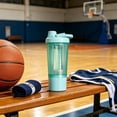 thumbnail image 7 of Handheld Fitness Sports Water Cup - Protein Powder Shaking Cup Mixing Bottle, Portable Leakproof Blender Bottle with Mixer, Mint Green, Ccwuwei, 7 of 7