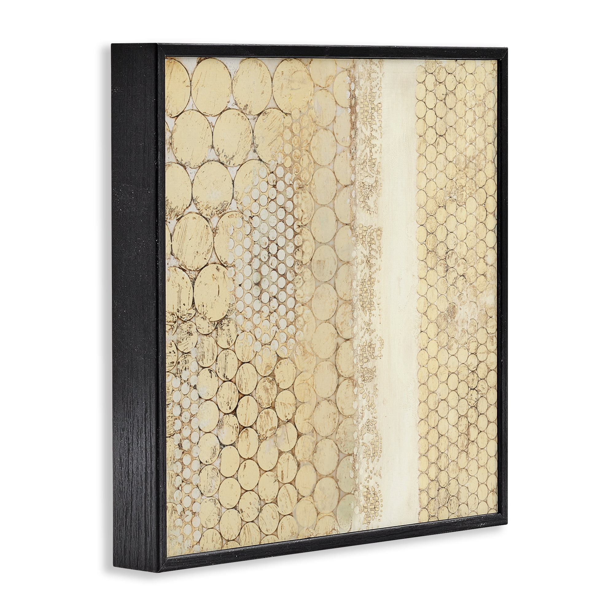 Stupell Industries Rustic Natural Pattern Abstract Painting Black Framed Art Print Wall Art, 17 x 17