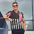 thumbnail image 4 of Kuqiui Mens Golf Polo Shirt Dry Fit Performance Sport Short Sleeve Golf Polo Shirts for Men-Ribbon Breast Cancer Awareness, 4 of 7