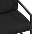 thumbnail image 6 of Modern Accent Chair, PU Leather Tufted Upholstered Reading Chair Lounge Chair with Thick Backrest and Seat Cushions, Living Room Chair Armchair with Stury Steel Frame for Bedroom Apartment, Black, 6 of 7