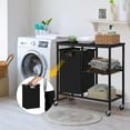 thumbnail image 2 of Oumilen Rolling Laundry Hamper with Storage Shelves, Black, 2 of 7