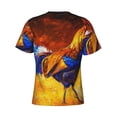 thumbnail image 6 of Qekee Colorful Rooster Classic Fit T-Shirt Men's Shirt Men's Tight Short Sleeves for Exercise, Running, Mountaineering - Colorful Rooster, 6 of 9