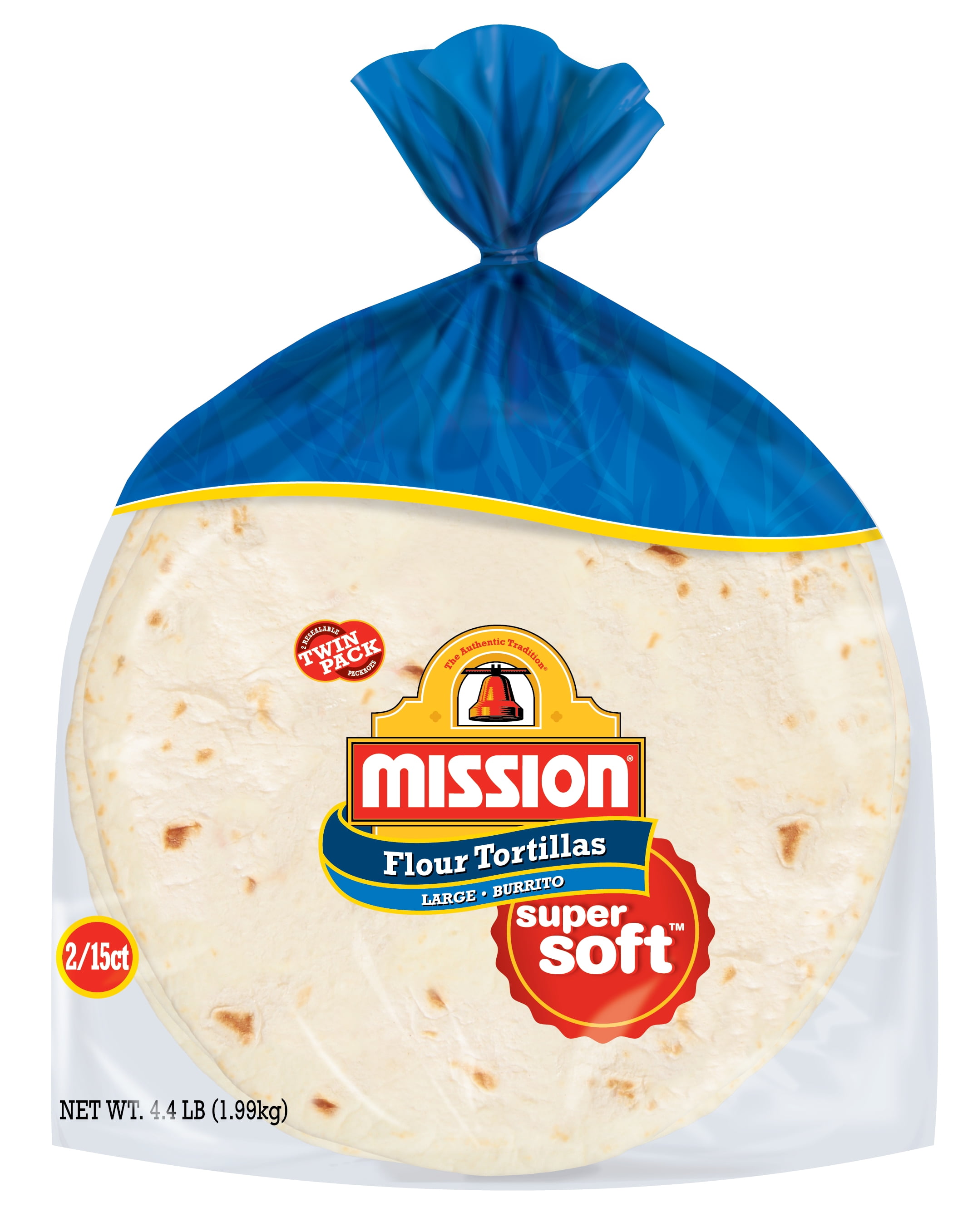 Mission Burrito Flour Tortillas, 15 Count (Pack of 2)