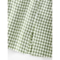 thumbnail image 5 of ZAFUL for Hot Girl Style Gingham Shirred Halter Slit Skirt Set Light Green XL, 5 of 5