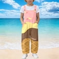 thumbnail image 2 of Tfken Girls Overalls Sleeveless Summer Comfy Casual Graphic Jumpsuit With Pockets Daily Wear Soft Children Trendy Clothes Size 5-6 Years Pink, 2 of 6