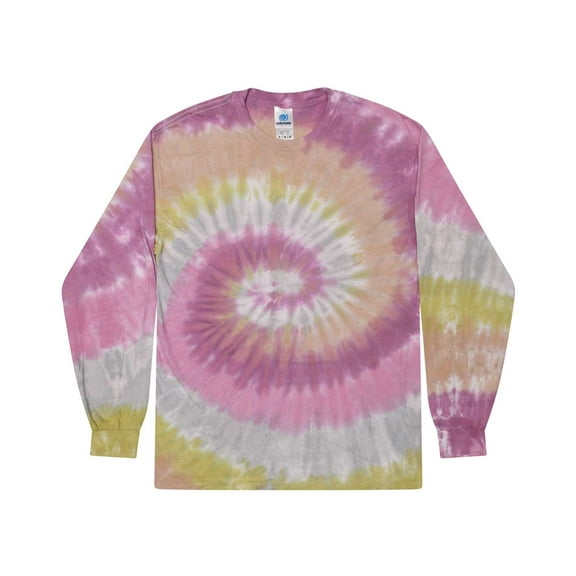 Colortone Mens Tie-Dyed Long Sleeve T-Shirt, M, Desert Rose-0
