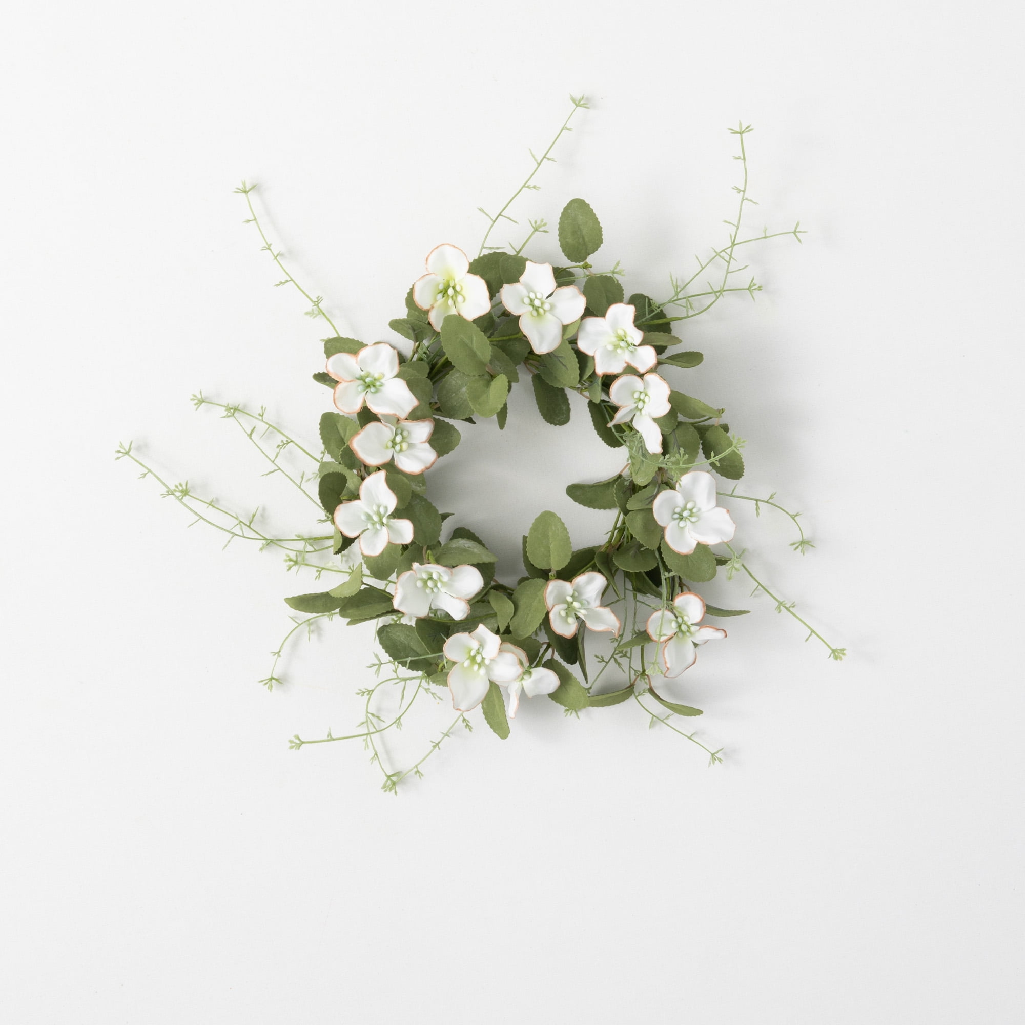Sullivans Artificial Dogwood Mini Wreath 15"H Green