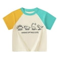 thumbnail image 1 of Hiiyo T-Shirt Garçon Imprimé Dinosaure Color Block Manches Courtes T-Shirt Graphique, 1 of 8
