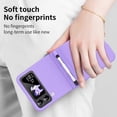 thumbnail image 2 of MonsDirect for 6.7 inch Samsung Galaxy Z Flip 3 5G 2021 Case with A Capacitance Pen, Two Hinge Protection Hard PC Back Anti-Drop Shockproof Full Coverage with S Pen Holder for Galaxy Z Flip 3, Purple, 2 of 7