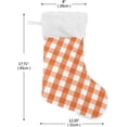 thumbnail image 2 of Orange Plaid Christmas Stockings Christmas Presonalized Large Stocking Sock, Set of 1 Xmas Party Winter Decor Candy Bag Family Holiday Gift, 17.7 Inch, 2 of 7