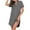 Gray, variant on Elvqul Womens Nightgowns Collared Comfy Loungewear Short Sleeve with Pocket Basic Button up Nighty Dark Blue Plain Nightgowns