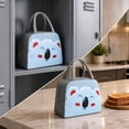 thumbnail image 5 of Cute Cartoon Fox Insulated Lunch Tote Bag for Kids, Gray Animal Print Portable Thermal Cooler Handbag for School Picnic Travel Food Storage, 5 of 7