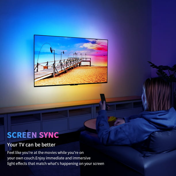 Lytmi NEO HDMI 2.0 Sync Box & TV LED Backlight Kit, Immersion Ambient Lighting Strips for 61-90 inch TV, Screen and Music Sync, with Alexa & Assistant, App Control - Walmart.com