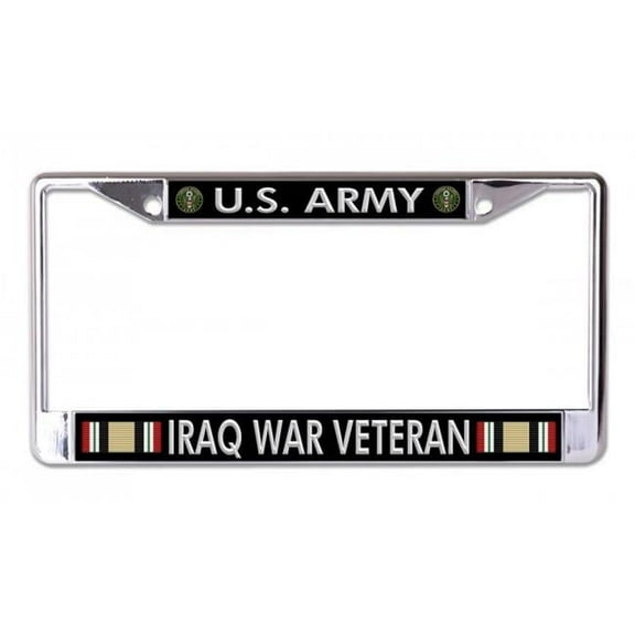 U.S. Army Iraq War Veteran Chrome License Plate Frame