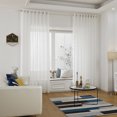 thumbnail image 4 of Cortina de ventana de gasa blanca transparente con parte superior de anillo para cocina, dormitorio yeacher Blanco 39" de ancho x 78" de largo, 4 of 7