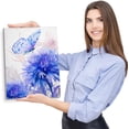 thumbnail image 4 of Flower Canvas Wall Art-Colorful Floral Picture for Bedroom- Watercolor Blue and Purple Wildflower Canvas Décor, Nature Scenery with Butterfly Print Room Décor，12"x16", 4 of 6