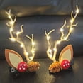 thumbnail image 3 of 2 piezas de pasadores navideños de Año Nuevo con pasadores ligeros para niños, lazo, ciervo, Papá Noel, sombreros navideños para niños, accesorios para el cabello para niños, 3 of 4