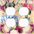 thumbnail image 3 of Metal Light Switch Plate Cover Cute Chihuahua Floral Wedding Beige DOG023, 3 of 13