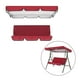 thumbnail image 3 of Juego de toldo para columpio de jardín, accesorios a prueba de sol, fácil de instalar, para reemplazar Rojo, 3 of 5
