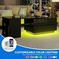 thumbnail image 3 of DEXTRUS Extendable Coffee Table with Drawers & LED Lights, High Gloss Center Table, Black, 3 of 8