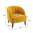 thumbnail image 2 of GDF Studio Velvet Orange Modern Barrel Club Chair, 2 of 6