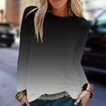thumbnail image 2 of Cute Tops for Women, Women's Casual Long Sleeve Crewneck Loose Tops Blouse Shirts Ladies Gradient Comfy Tops and Blouses, 2 of 5