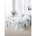 thumbnail image 5 of Turquoise Flowers Twim Size Flat Sheet, Wrinkleproof & Fadeproof Cooling Flat Bed Sheet Only, Farmhouse Spring Botanical Floral Breathable Soft Bedding Top Sheets 66 x 96 Inches, 5 of 8