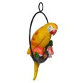 thumbnail image 3 of Guardoinrt Vibrant Resin Artificial Parrot Statue Perch Hanging on Metal Ring Garden Decor Type B 1Set, 3 of 6