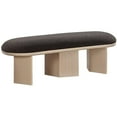 thumbnail image 3 of Meridian Furniture Wilshire Brown Boucle Fabric Bench, 3 of 17