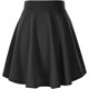 thumbnail image 2 of Minifalda skater informal acampanada, elástica, versátil y básica para mujer, negro XL ER, 2 of 5
