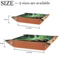 thumbnail image 4 of Women Girls Leather Square Dish Trinket Plate Jewelry Tray, Animal Sloth Forest Flag Mothers Day Birthday Gift, 20.5x20.5cm, 4 of 6