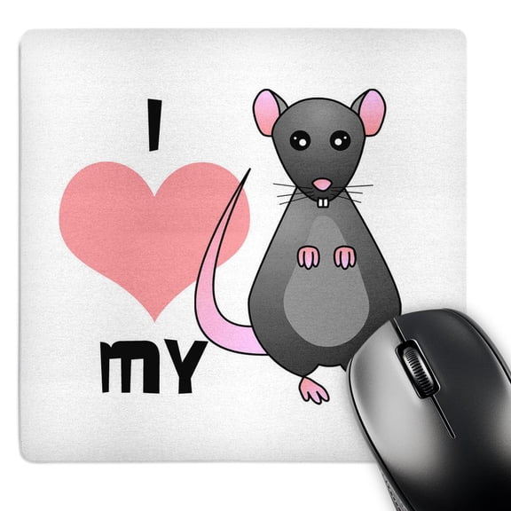 3dRose, Love My Rat Grey, MousePad