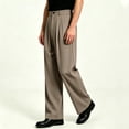 thumbnail image 3 of Men Big Tall 4-Way Stretch Double Pleated Microfiber Business Slacks S-XL, 3 of 7