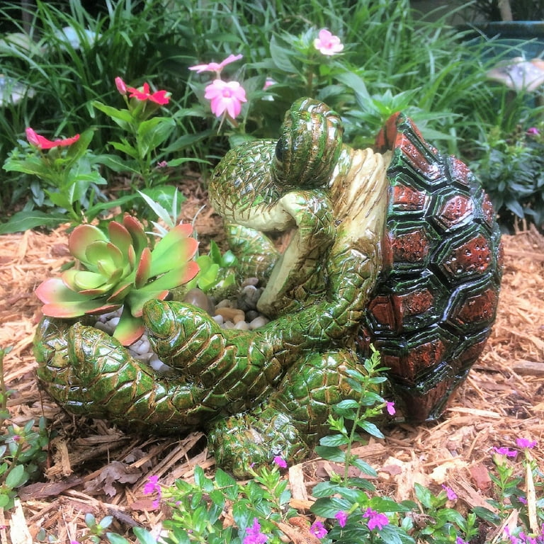 Homestyles Turtle Big Hands Multi Function Planter, Bird Feeder