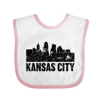 Inktastic Kansas City Skyline Grunge Boys or Girls Baby Bib