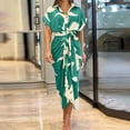 thumbnail image 1 of WILLBEST Vestidos de Verano 2025 Vestido Camisero Largo de Talle Alto y Manga Corta con Solapa y Estampado para Mujer Mediana, 1 of 3