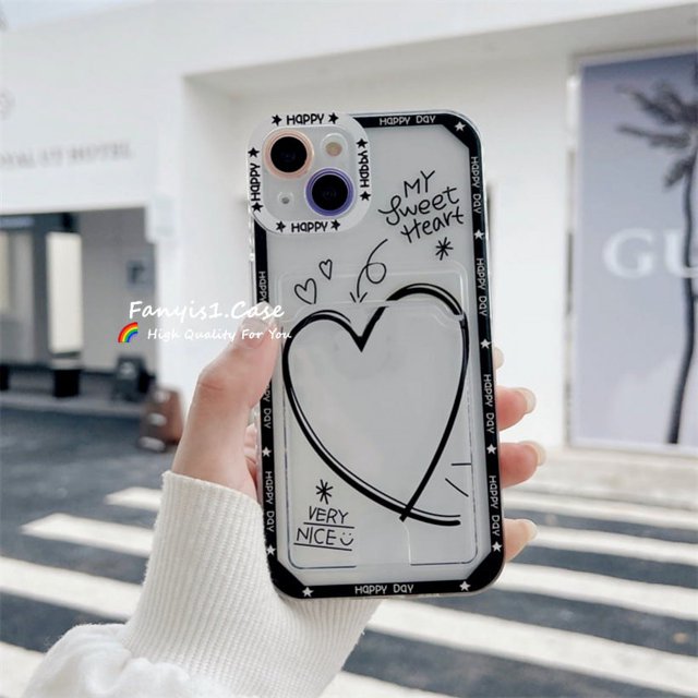 Samsung A14 A13 A04 A12 A03S A02S A53 A73 A33 A23 A52 A51 A71 A72 A32 A22 A50 A50S A30S A02 A21S S22 Funda Transparente De Amor De Dibujos Animados Suave TPU Lente Protección Cubierta Trasera