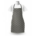 thumbnail image 3 of Geometric Apron, Repetitive Triangular Pattern Contemporary Design, Unisex Kitchen Bib with Adjustable Neck for Cooking Gardening, Adult Size, Charcoal Grey Eggshell, by Ambesonne, 3 of 4