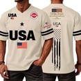 thumbnail image 2 of Youpwaven 250th Anniversary USA Merchandise Men's V-Neck Sport Jersey, Patriotic 250 Year American Anniversary Flag Tee, Casual Athletic Short Sleeve, 2 of 6