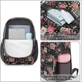 thumbnail image 4 of Pioneer Flower Floral Print Pattern 17" School Backpacks for Teens,Waterproof Oxford Fabric,S-Shape Padded Straps for School,Travel,Hiking,Camping, 4 of 6