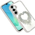 thumbnail image 2 of For Samsung A16 5G Beautiful ANGEL Hearts Glitter Shimmer Diamond Edged Hybrid Case - Beige, 2 of 3